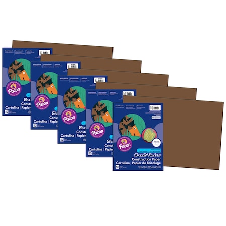 Pacon SunWorks Construction Paper, Dark Brown, 12x18in, PK250 P6807